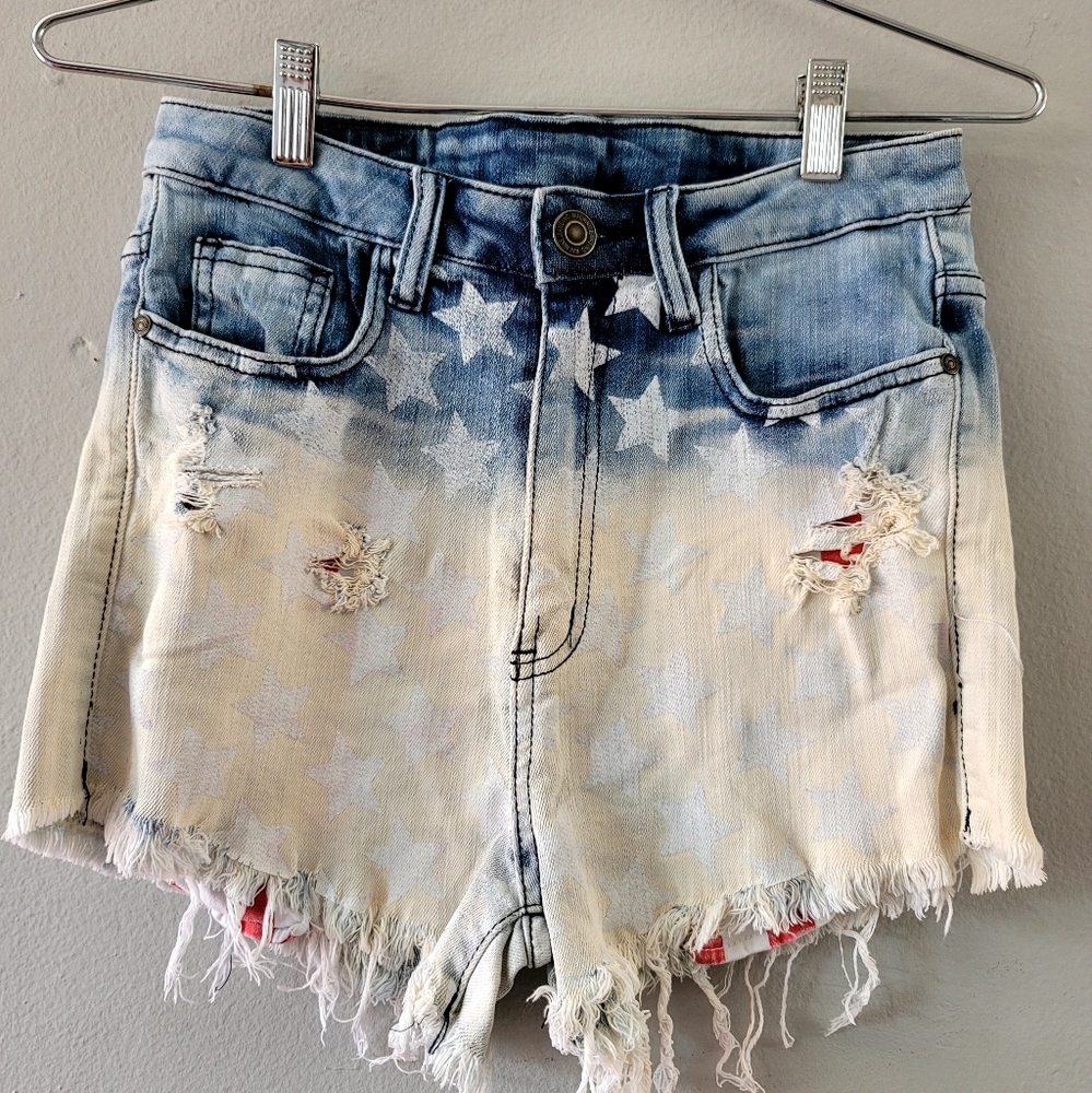 Machine Pour Neuf Mode American Flag Jeans Shorts. Size 30. Nwt.
